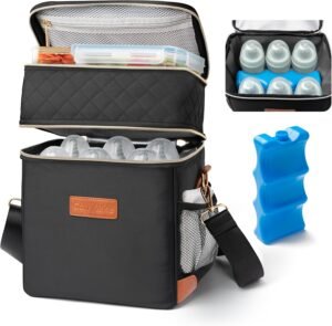 Insulated Breastmilk Cooler Bag with Ice Pack